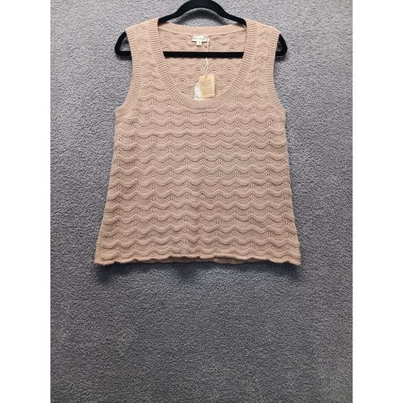 Hem & Thread Tops - Hem & Thread Knit Tank Top M Blush Textured Sleeveless NWT Fairy Cottagecore